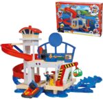 Strażak sam - stacja oceaniczna ratownicza - remiza, figurka, ponton, zabawka dla dzieci, Simba