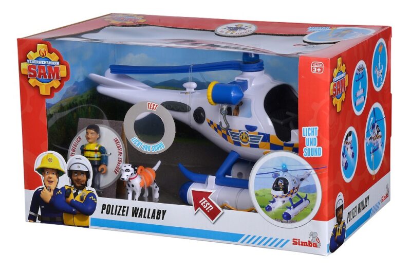 Strażak sam - helikopter policyjny - figurka rose i radara, zabawka dla dzieci, Simba