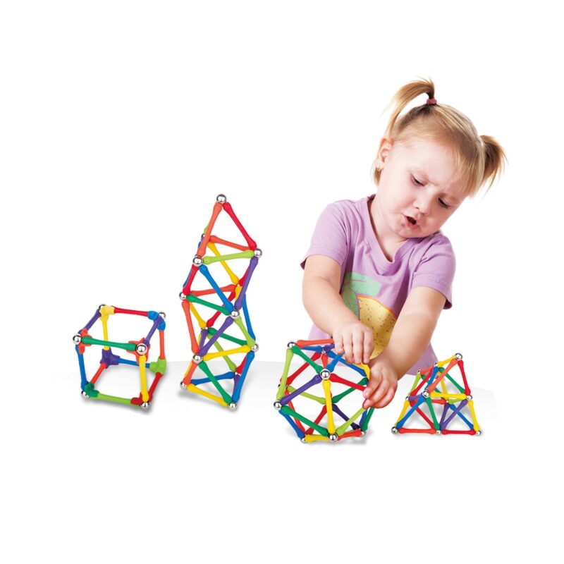 Klocki magnetyczne konstrukcyjne układanka kreatywna 70 el., zabawka dla dzieci, Woopie