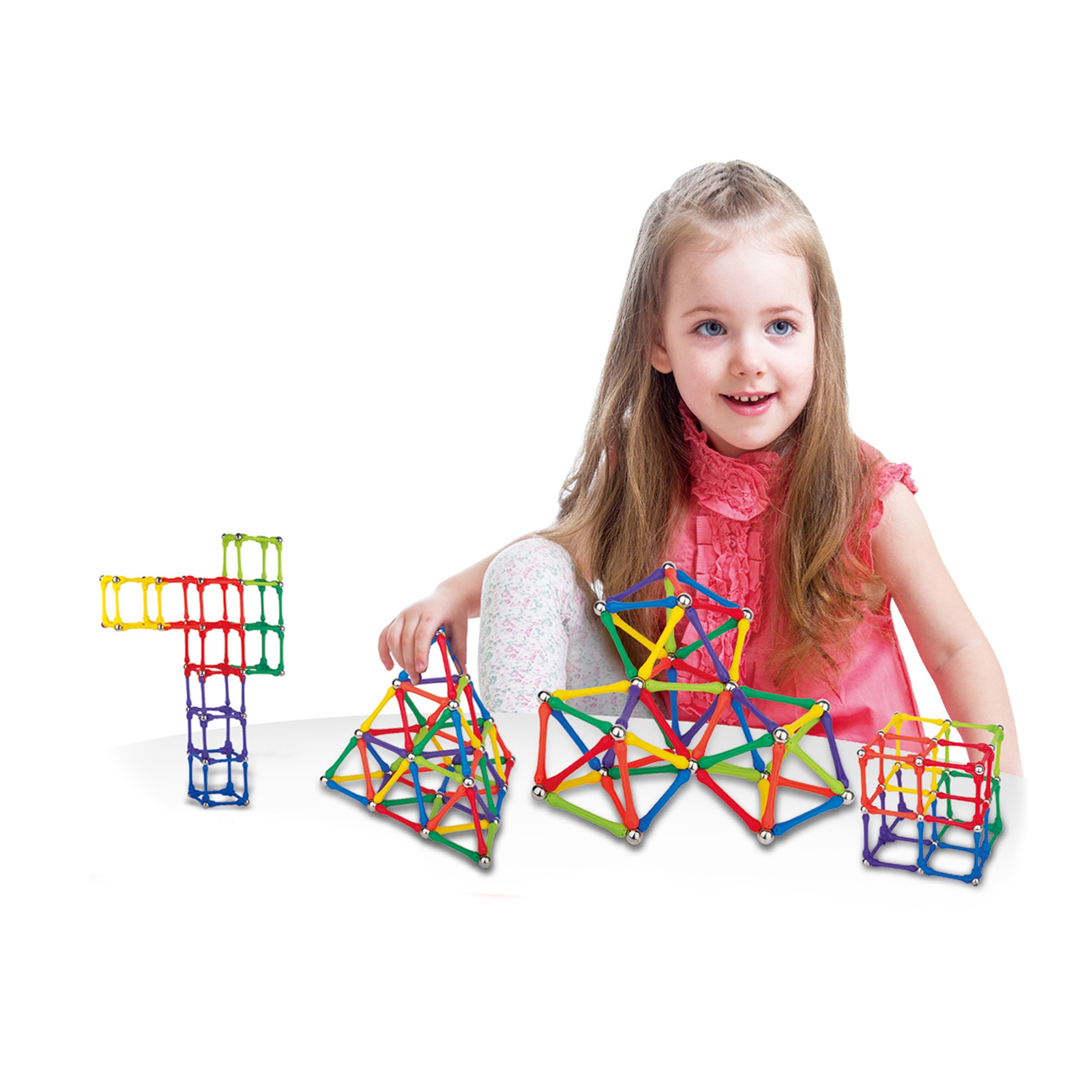 Klocki magnetyczne konstrukcyjne układanka kreatywna 180 el., zabawka dla dzieci, Woopie