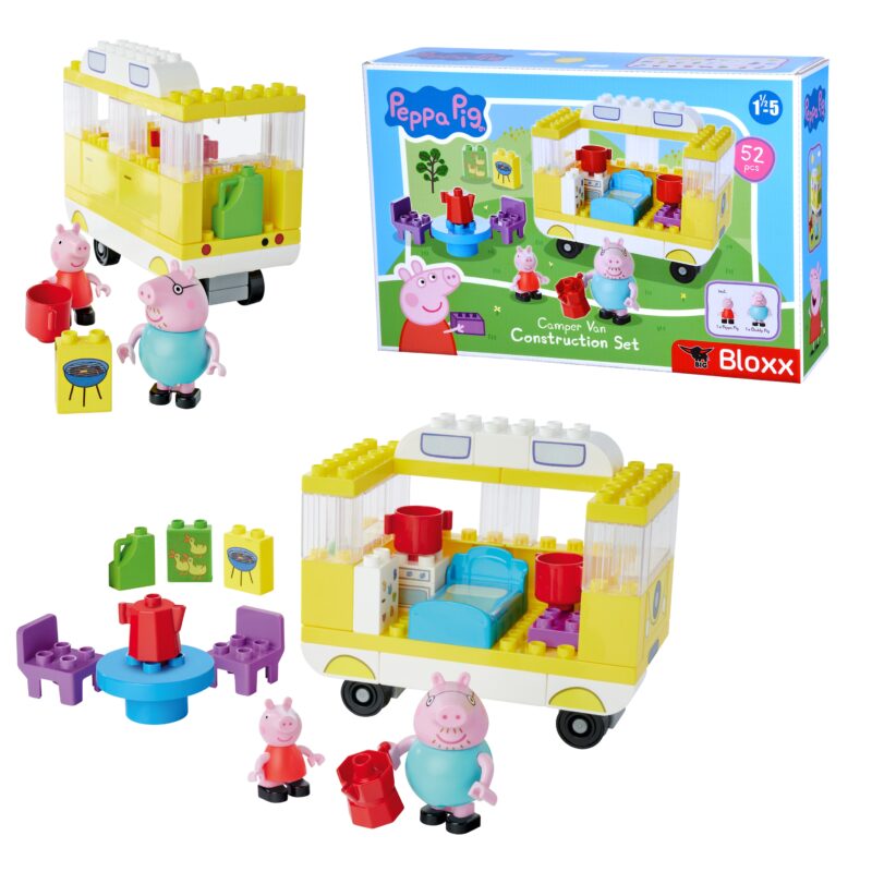 Kamper - klocki Świnka Peppa bloxx 54 elementy + 4 figurki, zabawka dla dzieci, Big