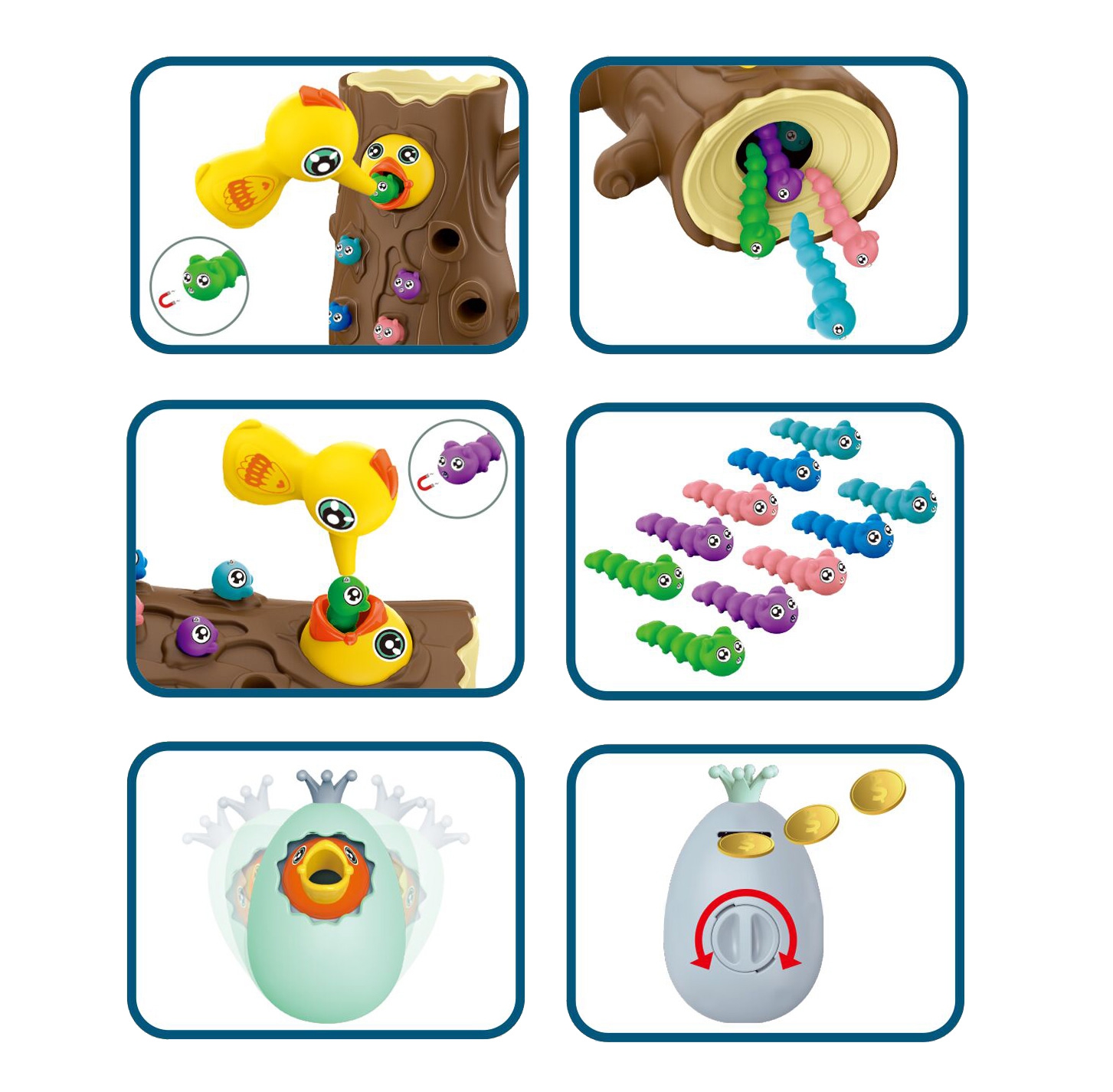 Gra zręcznościowa złap robaczka + skarbonka wańka wstańka jajko, zabawka dla dzieci, Woopie