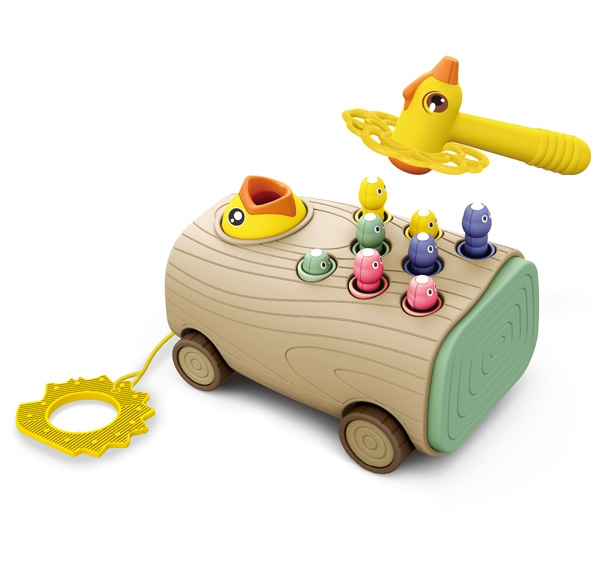 Gra zręcznościowa - dzięcioł - 3w1 wózek, ciągacz dla niemowląt, zabawka dla dzieci, Woopie