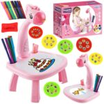 Tablica do rysowania projektor różowa żyrafa + flamastry, zabawka dla dzieci, Woopie