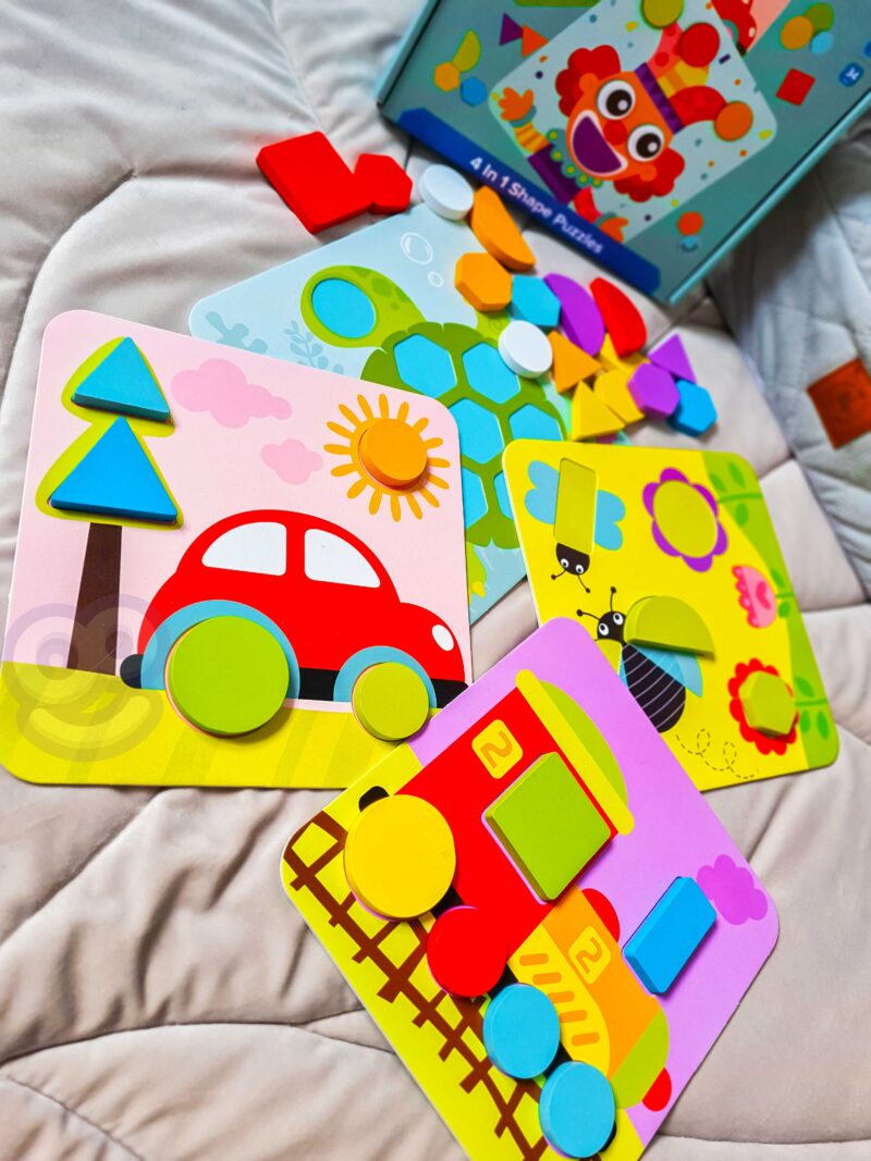Puzzle 4 w 1 układanka klocki mntessori, zabawka dla dzieci, Tooky Toy