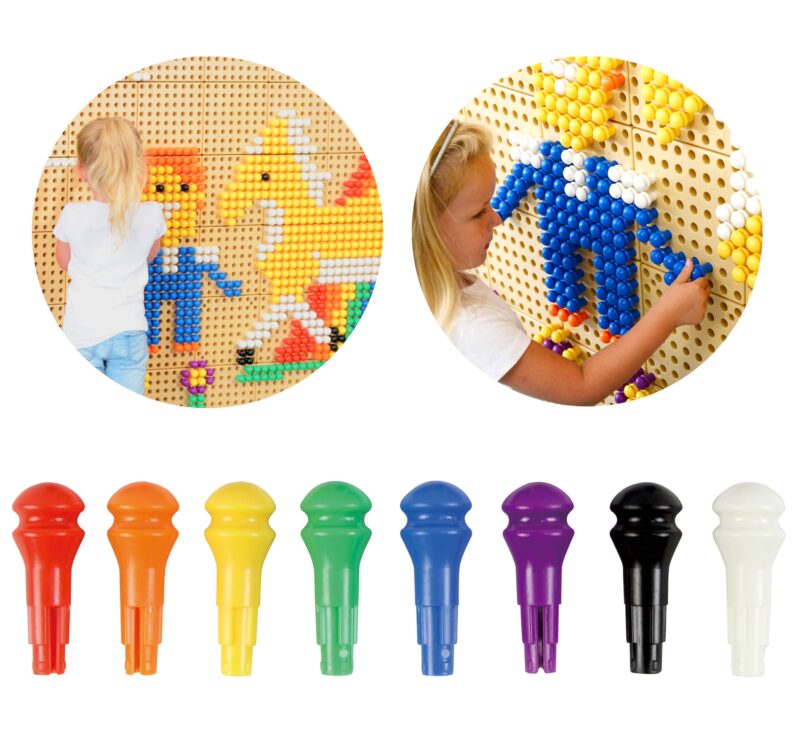 Kolorowe kołeczki do tablicy naukowej Masterkidz 512 sztuk 8 kolorów, zabawka dla dzieci