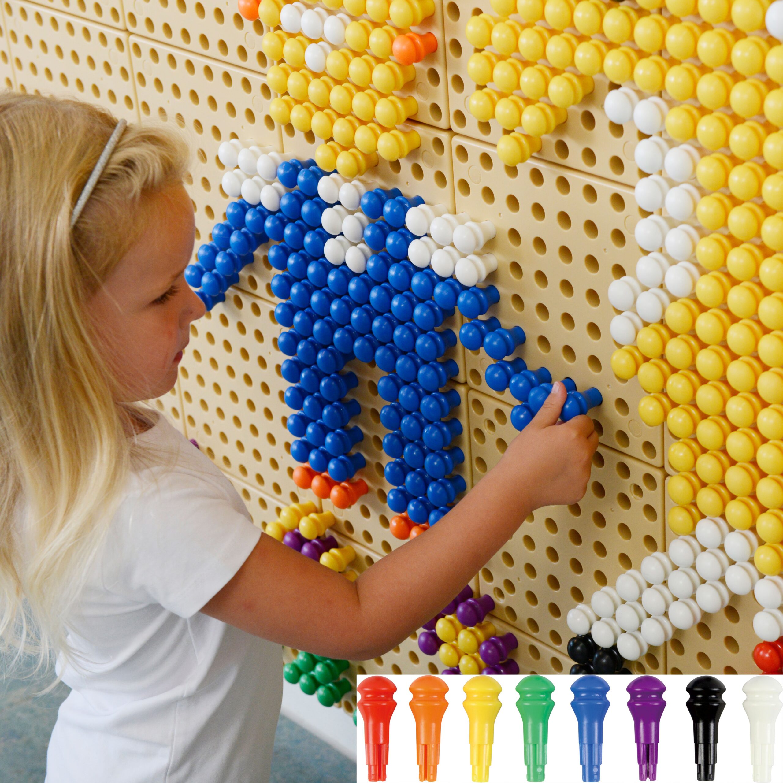 Kolorowe kołeczki do tablicy naukowej Masterkidz 512 sztuk 8 kolorów, zabawka dla dzieci