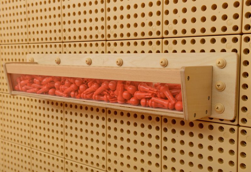 Drewniana półeczka przezroczysta ścianka 80 cm - Masterkidz tablica naukowo-kreatywna STEM, zabawka dla dzieci