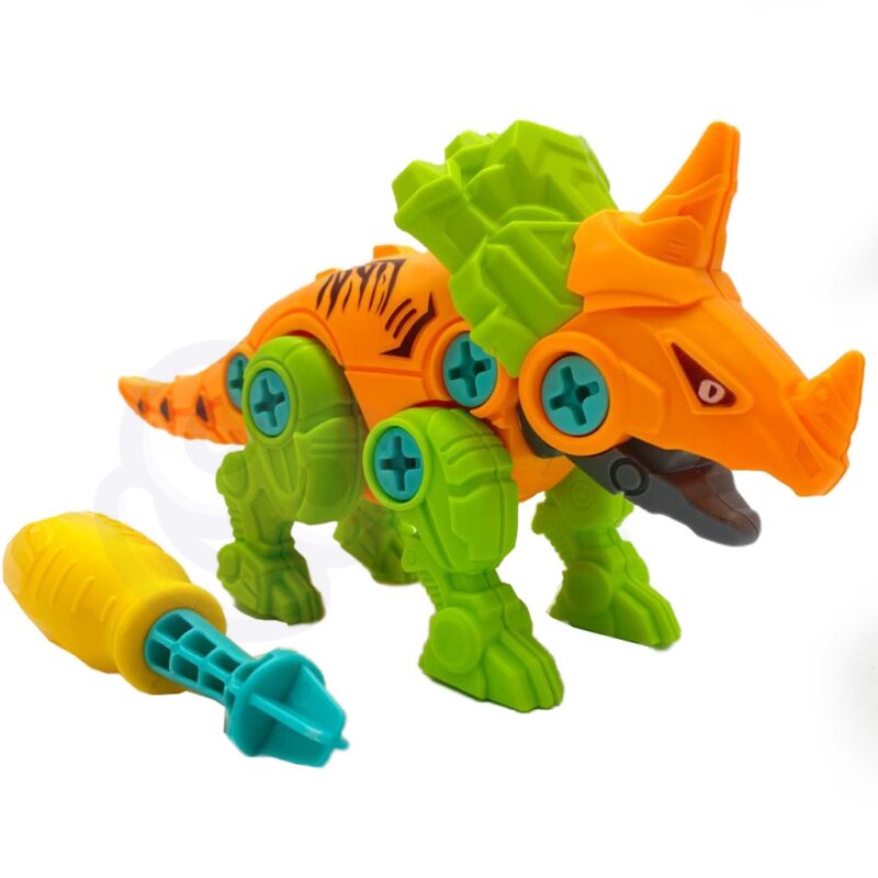 Zestaw dinozaury do skręcania 4 szt. zestaw konstrukcyjny w pudełku + 2 śrubokręty, zabawka dla dzieci, Woopie