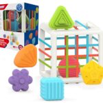 Baby elastyczna kostka sensoryczna sorter dla dzieci kolorowe kształty, zabawka dla dzieci, Woopie