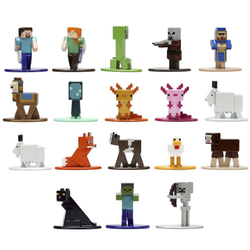 Minecraft metalowe figurki 18szt zestaw seria 8 caves&cliffs, zabawka dla dzieci, Jada
