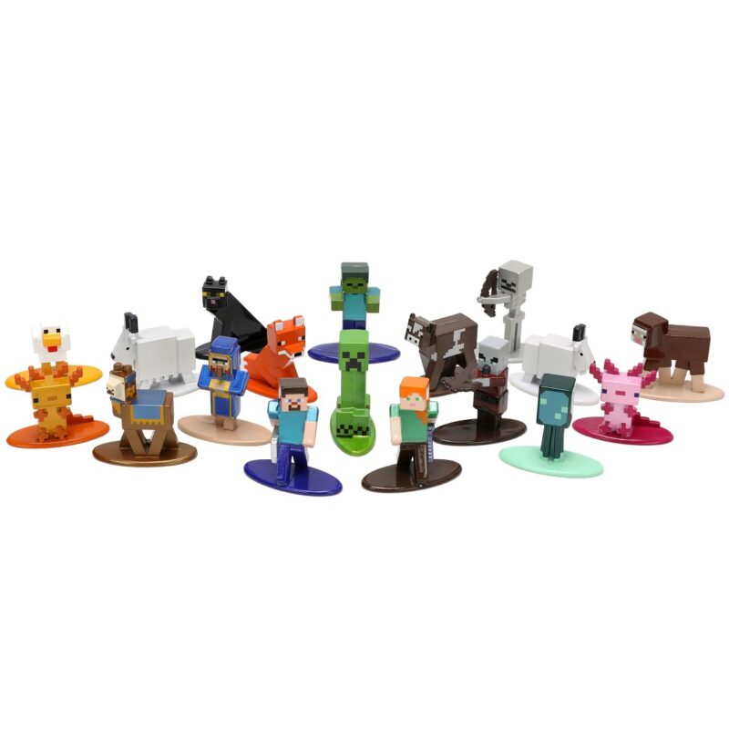 Minecraft metalowe figurki 18szt zestaw seria 8 caves&cliffs, zabawka dla dzieci, Jada