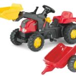 Rollykid traktor na pedały z łyżką i przyczepą 2-5 lat, zabawka dla dzieci, Rolly Toys