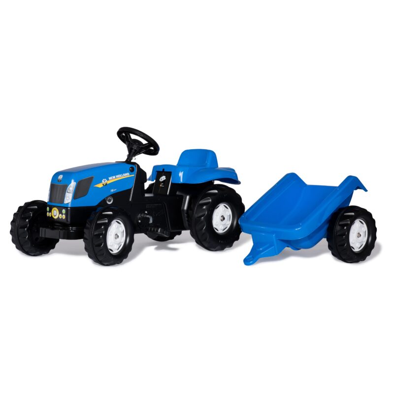 Traktor na pedały New Holland z przyczepką, zabawka dla dzieci, Rolly Toys rollykid