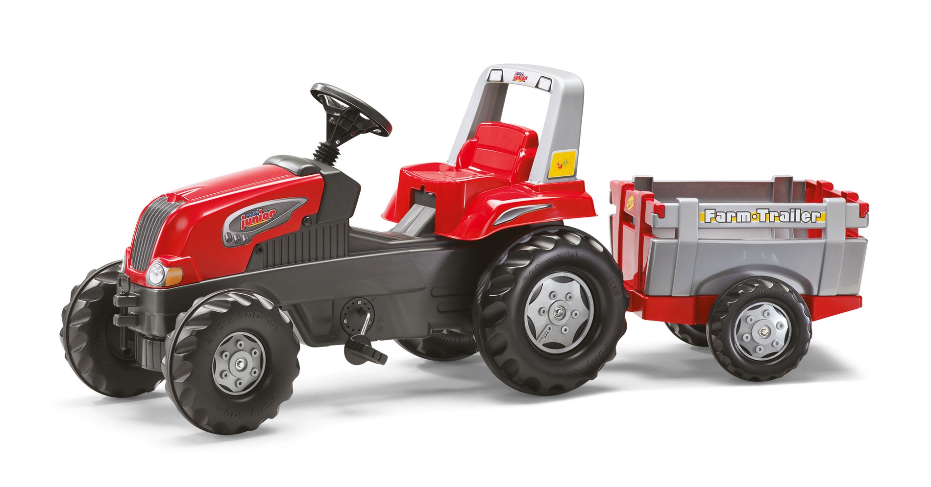 Traktor na pedały przyczepa junior 3-8 lat do 50 kg, zabawka dla dzieci, Rolly Toys