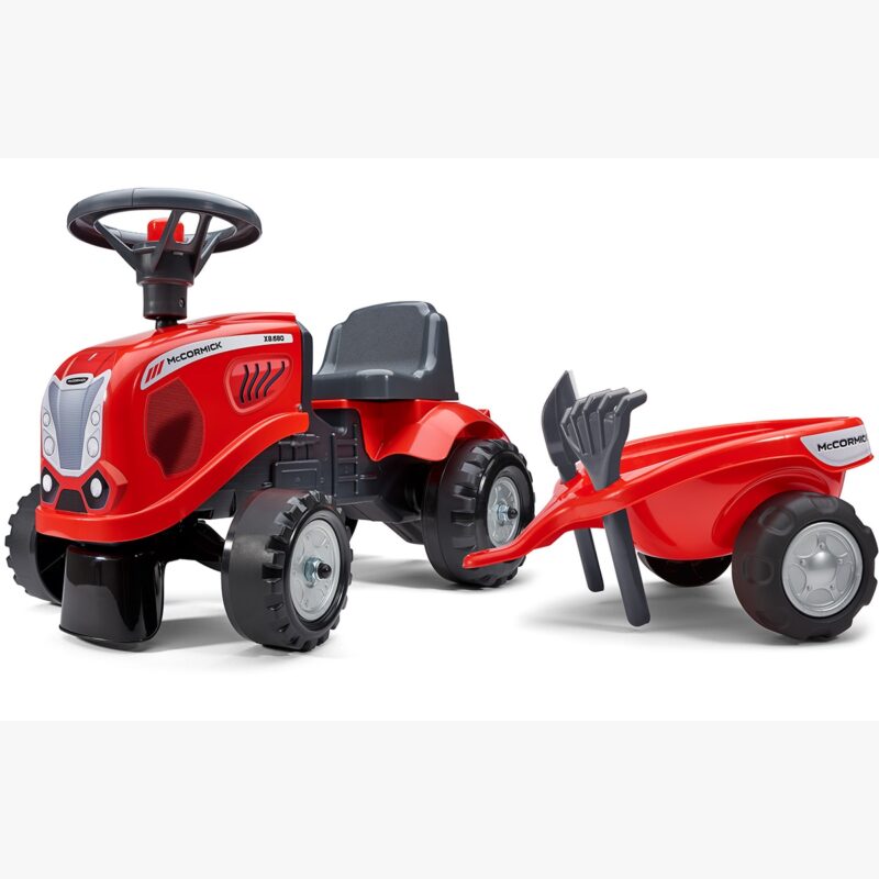 Traktorek baby mac cormick czerwony z przyczepką + akc. od 1 roku, zabawka dla dzieci, FALK