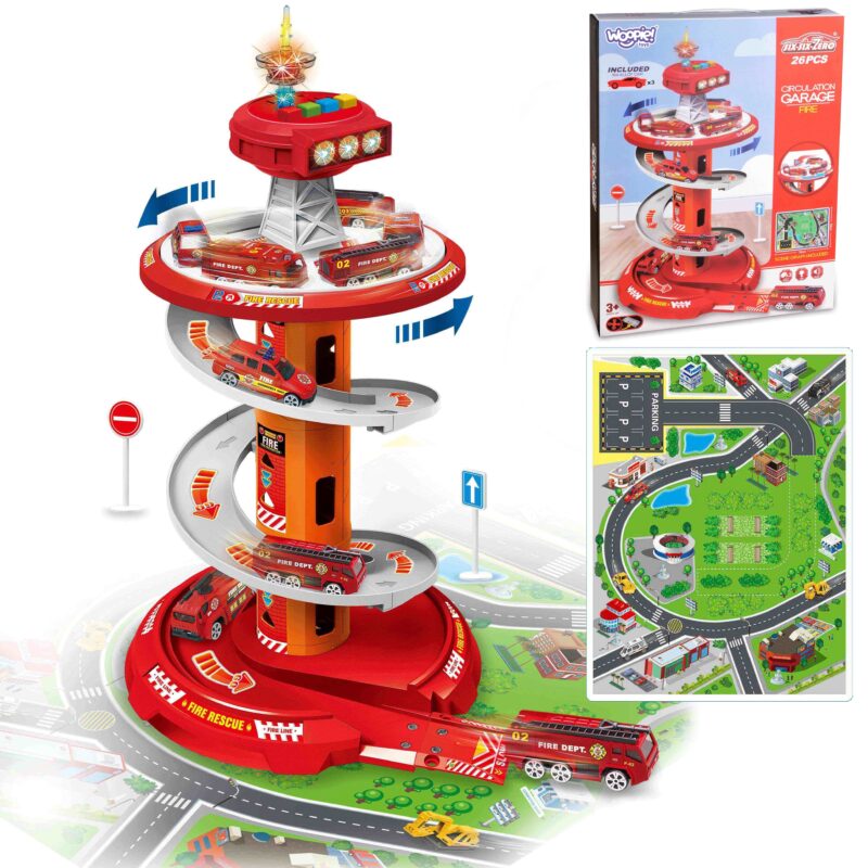 Tor spirala garaż dla samochodzików 3 szt., zabawka dla dzieci, Woopie