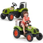 Traktorek Claas zielony na pedały z klaksonem od 3 lat, zabawka dla dzieci, FALK