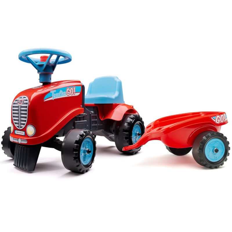 Traktorek go czerwony z przyczepką od 1 roku, zabawka dla dzieci, FALK
