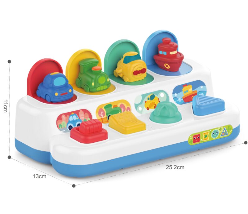 Baby zabawka edukacyjna wyskakujące pojazdy pop-up, zabawka dla dzieci, Woopie