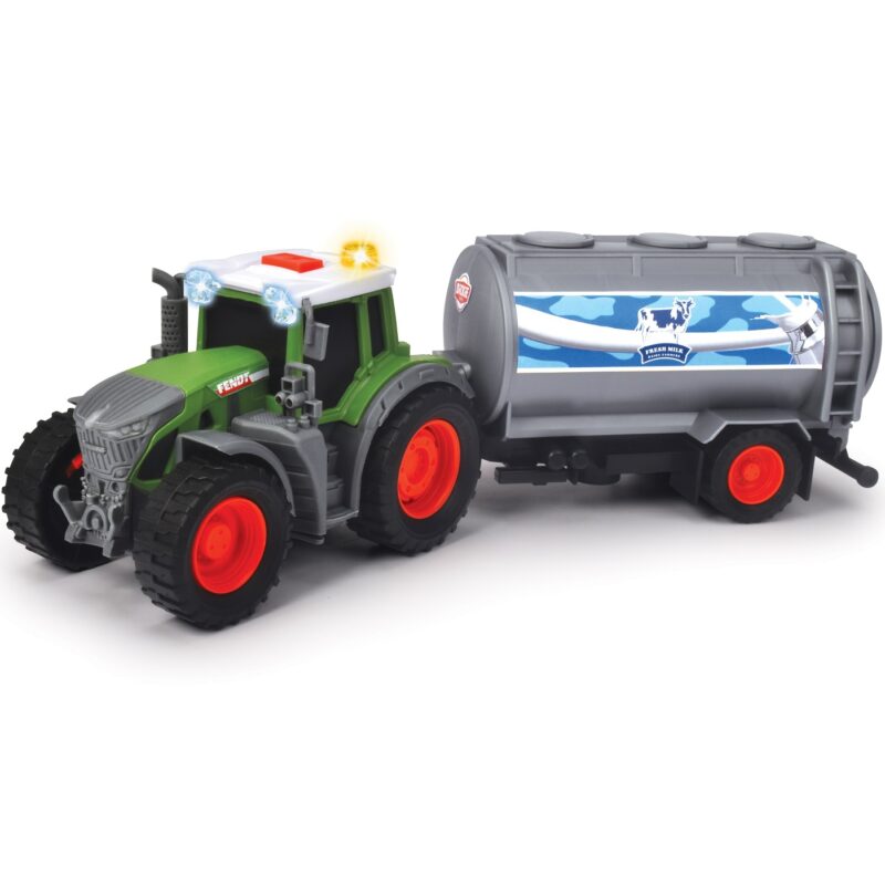 Farm traktor Fendt + cysterna na mleko, zabawka dla dzieci, Dickie