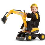 Koparka jcb excavator obrotowa żółta ruchoma łyżka od 3 lat., zabawka dla dzieci, FALK