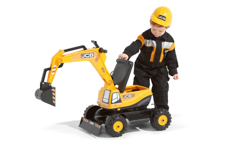 Koparka jcb excavator obrotowa żółta ruchoma łyżka od 3 lat., zabawka dla dzieci, FALK