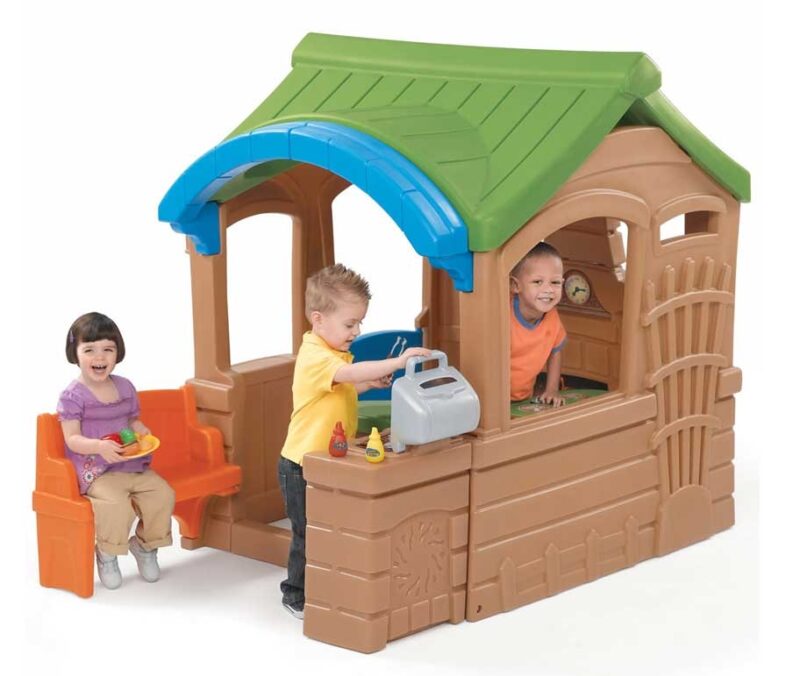 Domek dla dzieci do ogrodu Step2 z grilem i ławeczką, zabawka dla dzieci