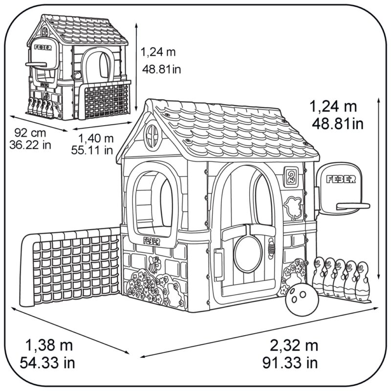 Dom aktywności wielofunkcyjny domek 6 w 1 z dołączonymi grami, zabawka dla dzieci, Feber