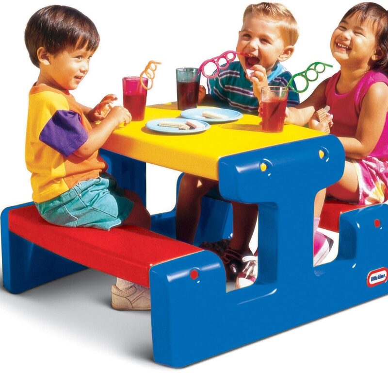 Ogromny stół piknikowy stolik niebieski, zabawka dla dzieci, Little Tikes