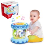 Baby bębenek pozytywka projektor 3w1 zabawka muzyczna dla niemowląt + walec roller do nauki raczkowania, zabawka dla dzieci, Woopie