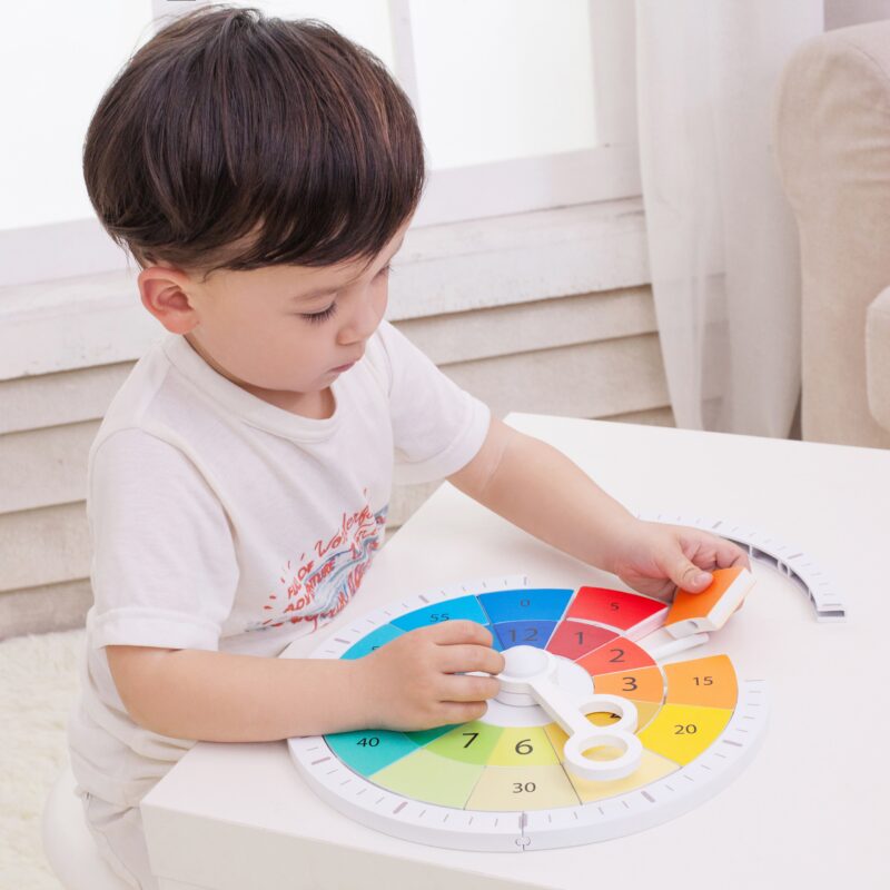 Zegar tablica manipulacyjna do nauki czasu Montessori 29 el., zabawka dla dzieci, Classic World