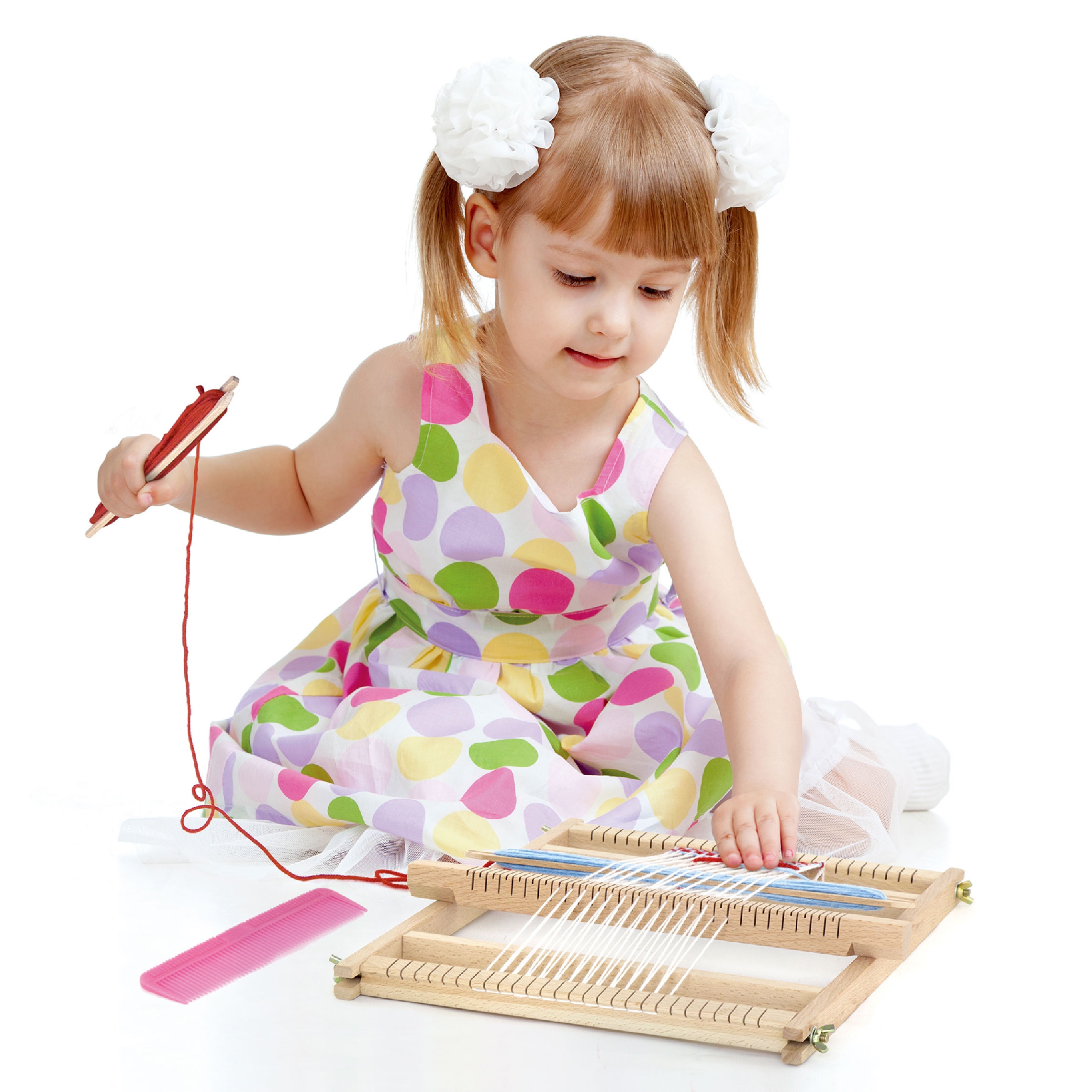 Drewniane krosno warsztat tkacki zestaw do tkania Montessori, zabawka dla dzieci, Viga