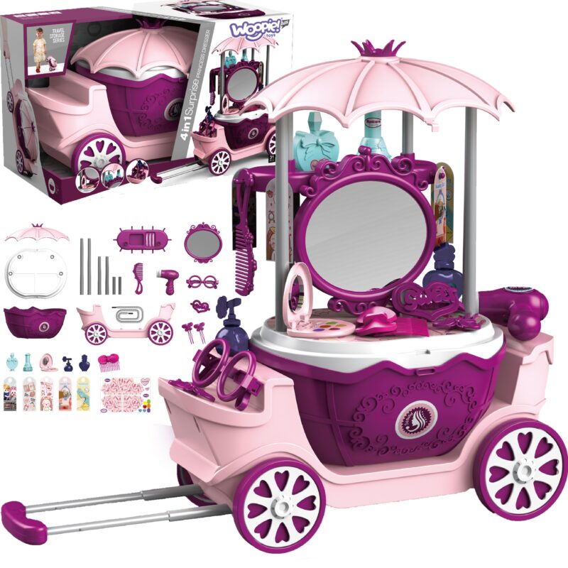 Salon piękności urody toaletka na kółkach wózek wlizka 31 akc. 4w1, zabawka dla dzieci, Woopie