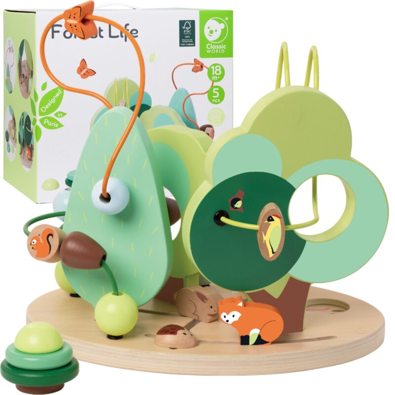 Edukacyjny labirynt przeplatanka forest life 18m+ FSC, zabawka dla dzieci, Classic World