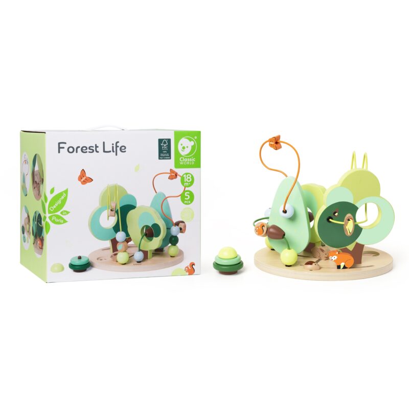 Edukacyjny labirynt przeplatanka forest life 18m+ FSC, zabawka dla dzieci, Classic World