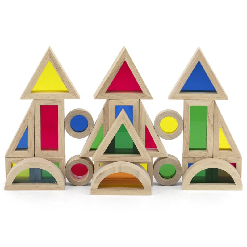Drewniane kolorowe klocki zestaw 24 elementy, zabawka dla dzieci, Viga