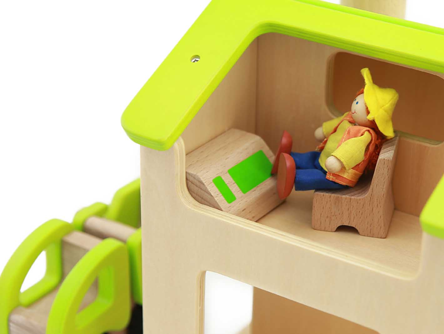 Stacja sortowania śmierci i recyklingu drewniana makieta Masterkidz, zabawka dla dzieci