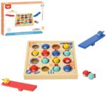 Gra dla dzieci drewniany stół latające rybki 19 el., zabawka dla dzieci, Tooky Toy