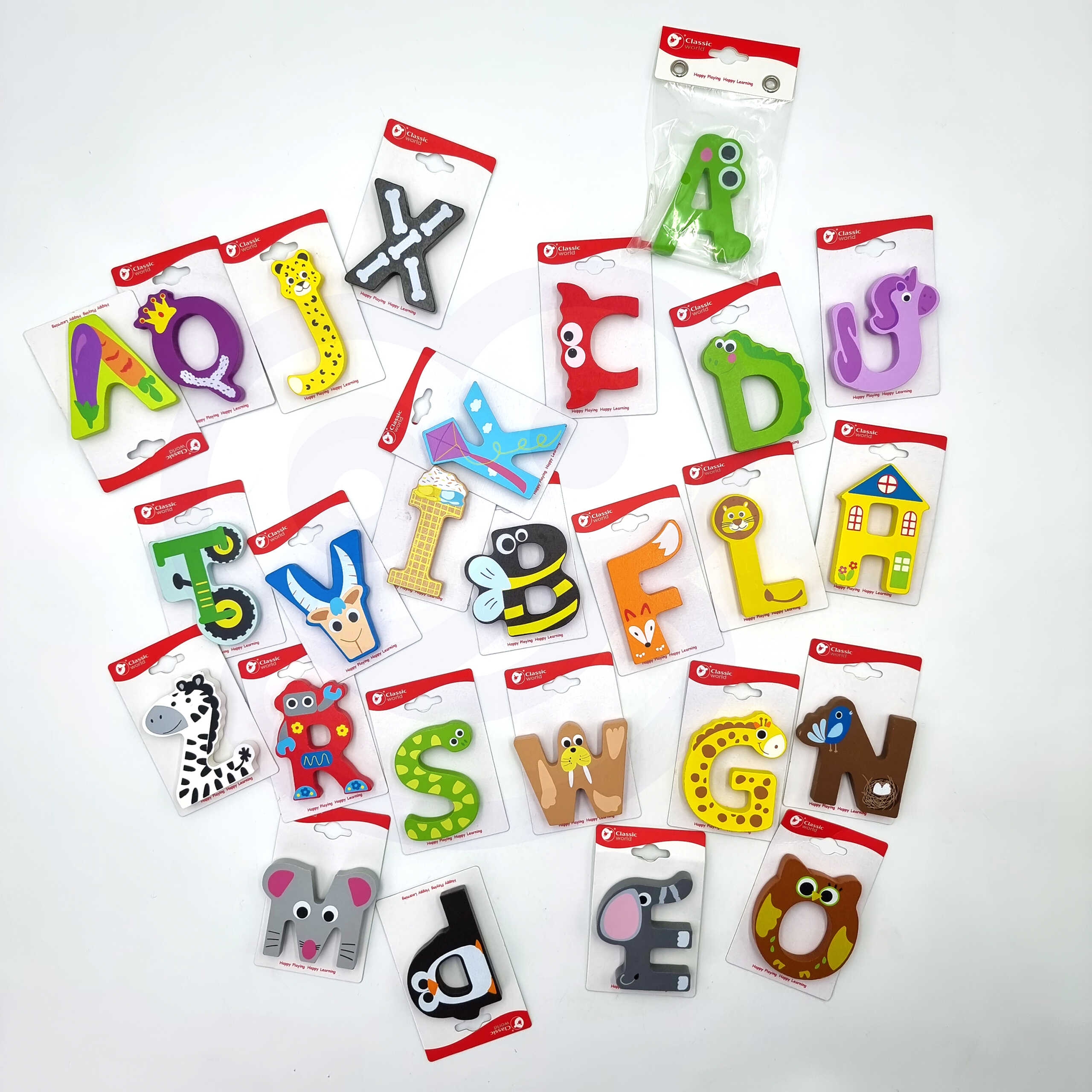 Drewniany alfabet zestaw literek 26 szt., zabawka dla dzieci, Classic World