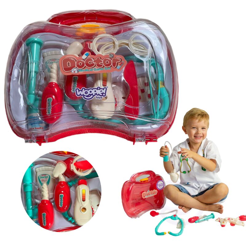 Zestaw lekarski mały lekarza doktor w walizce + akc., zabawka dla dzieci, Woopie