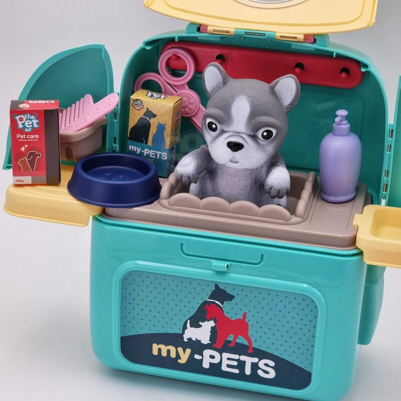 Pies przenośny salon piękoności 2w1 w plecaku transporter, zabawka dla dzieci, Woopie