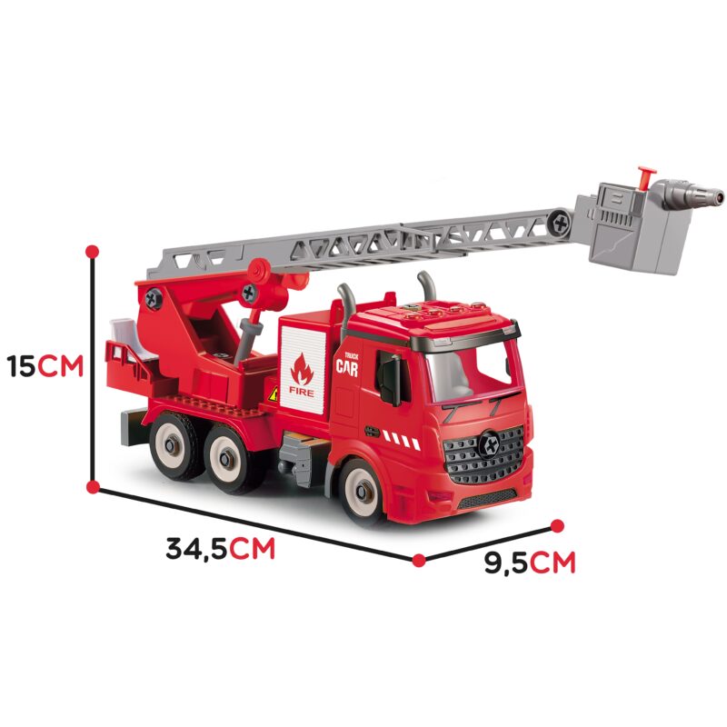 Zestaw konstrukcyjny klocki wóz strażacki + śrubokręt, zabawka dla dzieci, Woopie