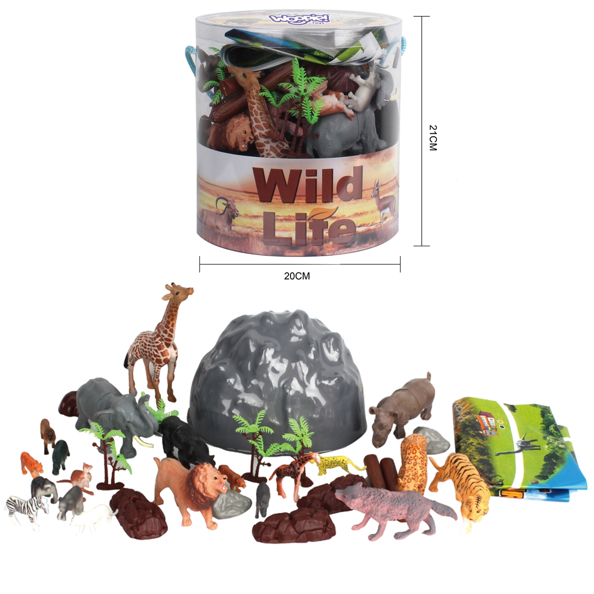 Zestaw figurki zwierzęta safari 34 szt., zabawka dla dzieci, Woopie