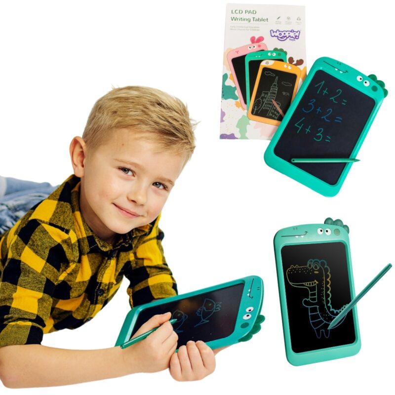 Tablet graficzny 10.5″ dinozaur dla dzieci do rysowania znikopis + rysik, zabawka dla dzieci, Woopie