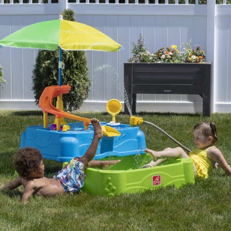 Stolik wodny ze zjeżdżalnią parasolem + basenik, zabawka dla dzieci, Step2
