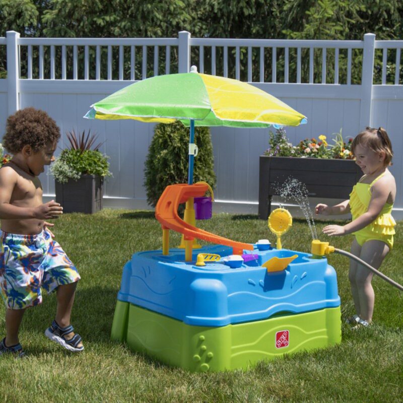 Stolik wodny ze zjeżdżalnią parasolem + basenik, zabawka dla dzieci, Step2