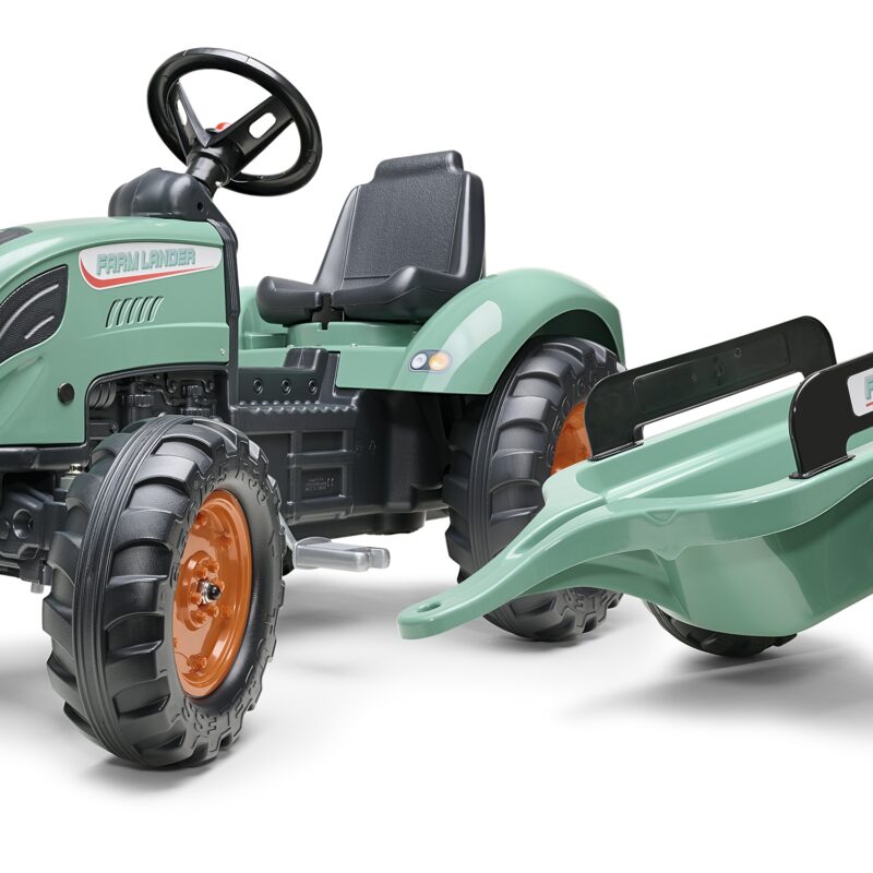 Traktor lander zielony na pedały z przyczepką od 3 lat, zabawka dla dzieci, FALK