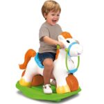 Interaktywny konik na biegunach ponyFeber 2w1 bujak jeździk, zabawka dla dzieci, Feber
