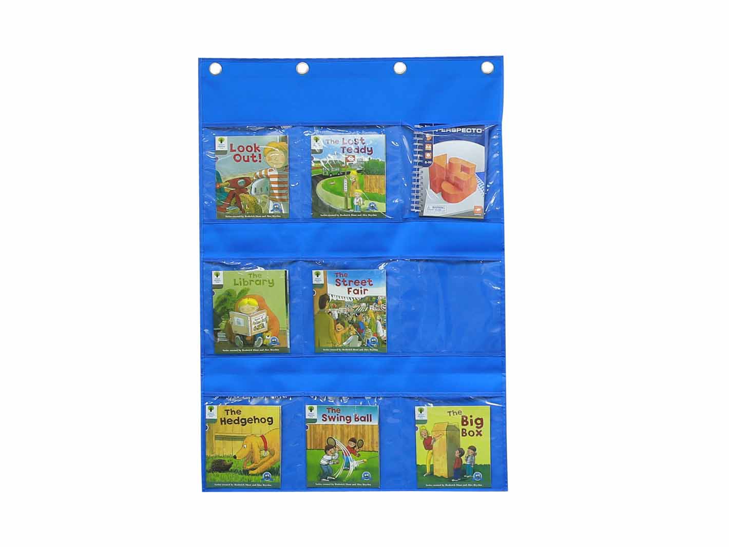 Arkusz z kieszonkami na książki i obrazki, niebieski, zabawka dla dzieci MASTERKIDZ